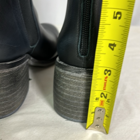 NWOB Free People Essential Chelsea Womens Black Leather Stacked Heel Boots - Picture 5 of 8